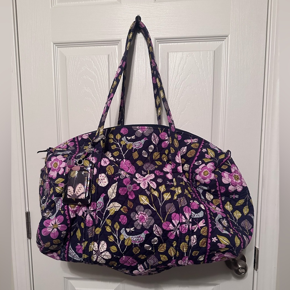 Vera Bradley Weekend Duffel Bag with ID Tag in Floral Nightingale
